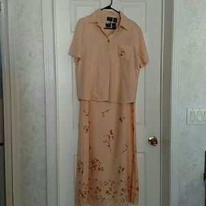 Peach floral dress